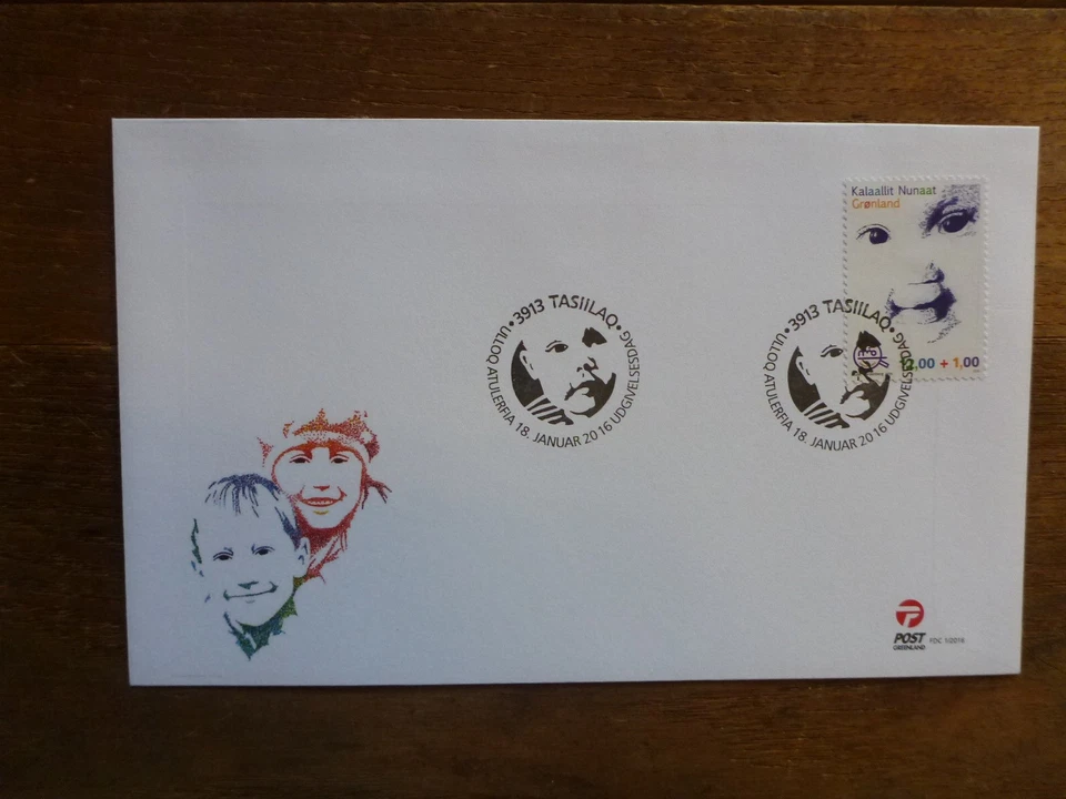 ОБЛОЖКА ПЕРВОГО ДНЯ ГРЕНЛАНДИИ 2016 БЛАГОТВОРИТЕЛЬНОСТЬ FDC - Изображение 1 из 1