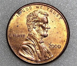 2000 Lincoln Memorial Cent Cuds & Struck Through Fettfehler on Reverse - Bild 1 von 5