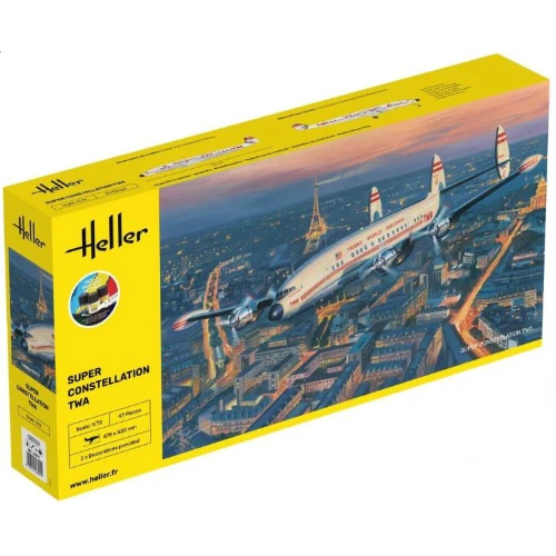 SUPER CONSTELLATION TWA STARTER KIT 1:72 Heller Kit Aerei Modellino Nuovo - Immagine 1 di 1