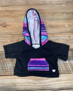 Build A Bear Workshop BABW schwarz gestreifter Hoodie T-Shirt Tasche Plüsch Accessoire - Bild 1 von 4