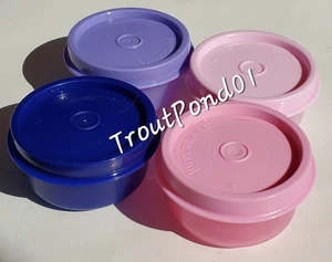 Tupperware Smidgets Tiny Treasure Mini Bowls Set 4 Pastel Pink Lilac Purple Blue - Picture 1 of 6