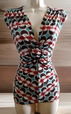 Camisa sem mangas vintage Y2k fivela elástica reunida Ruche carreira pequena geométrica - Imagem 1 de 4