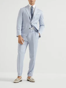 NWT $7090 Brunello Cucinelli Men Silk-Linen Leisure Fit Suit Size 50/ 40US  A258 - Picture 1 of 15
