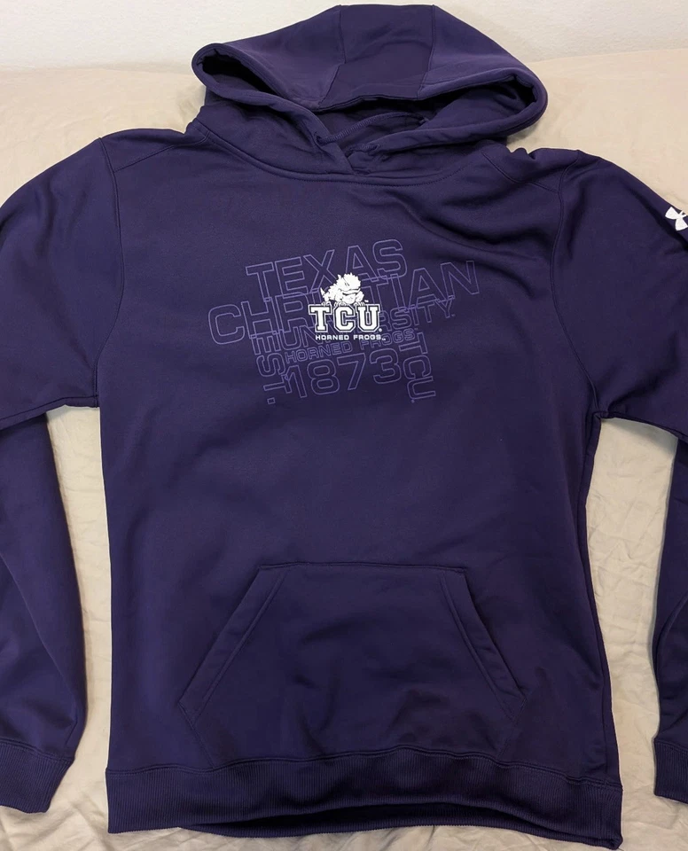 TCU Horned Frogs Women’s Under Armour Cold Gear Hooded Sweatshirt-Medium-NWT - Image 1 of 1