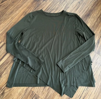 Top Lululemon Sweetest Day manga larga Burnout para mujer medio verde cuello redondo Foto 1 de 4