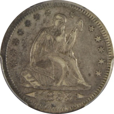 1853/4 XF45 Seated Quarter, Arrows And Rays, PCGS 34178087 - Image 1 of 4