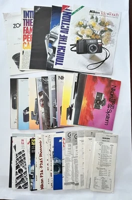 Lote de 64 folletos y folletos de cámara y accesorios NIKON vintage años 70’s y 80’s Foto 1 de 4