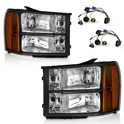 WEELMOTO Pair Headlights For 2007-2013 GMC Sierra 1500 2500HD 3500HD Headlamps - Image 1 of 4