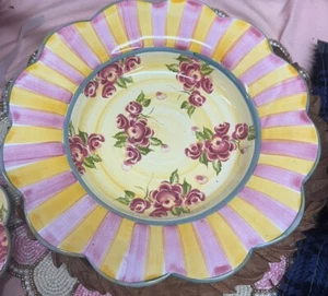 MACKENZIE CHILDS Ceramic Retired sunny Side Up Ceramic 10 3/8" Bowl 2006 - Picture 1 of 4