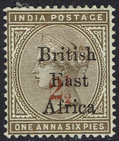 BRITISH EAST AFRICA 1895 QV 2½ ON 1A6P Cover