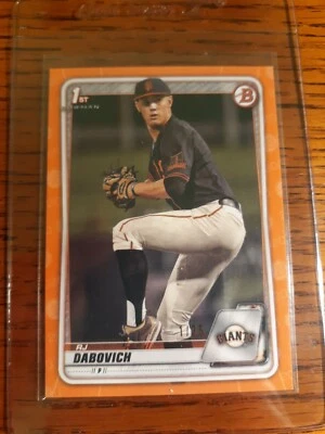 RJ DABOVICH 2020 BOWMAN DRAFT Orange Paper Rc  SAN FRANCISCO GIANTS 1/25  - Image 1 of 2