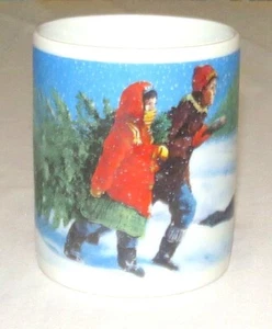 Taza Starbucks de 4 pulgadas - árbol de Navidad, niños y perro - Imagen 1 de 4