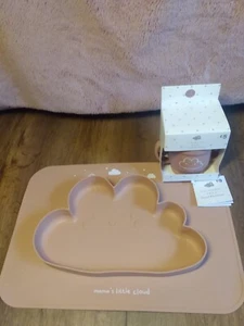 Silicone mamas little cloud baby toddler set Non Slip tray plate Deep Nude Pink - Picture 1 of 7