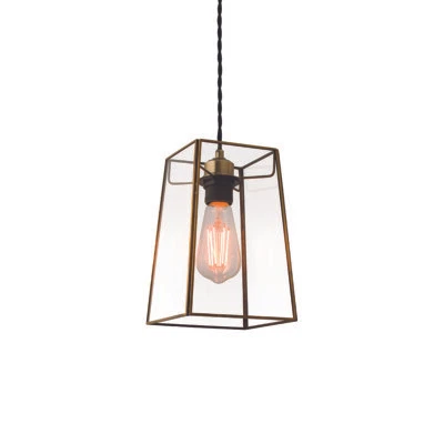 ENDON BEAUMONT 60W Non Electric Clear Glass & Antique Brass -SHADE ONLY 60892 - Image 1 of 4