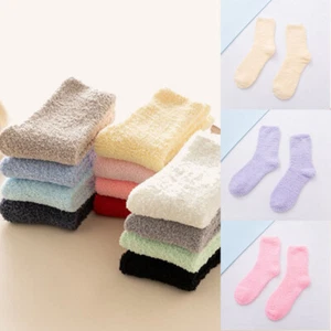 Calcetines para mujer medio terciopelo tubo calcetines piso gruesos color caramelo 6 piezas informales - Imagen 1 de 40