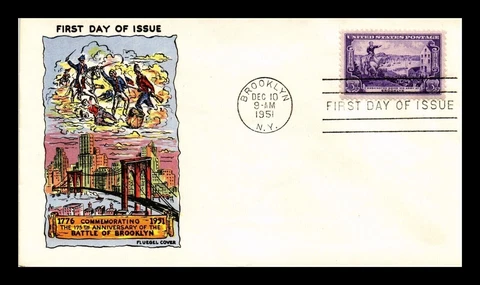 1003 3c Stamp (1951) BATTLE OF BROOKLYN FDC By Captain Herman Fluegel Cachets !! Cover