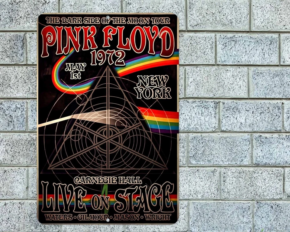 Pink Floyd NYC Sign Aluminum Metal 8"x12" Garage Man Cave Classic Rock Concert - Image 1 of 1