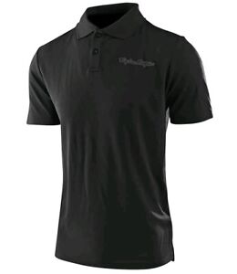 Troy Lee Designs Polo Shirt Mens 2XL Black $42 Retail Signature Logo NEW