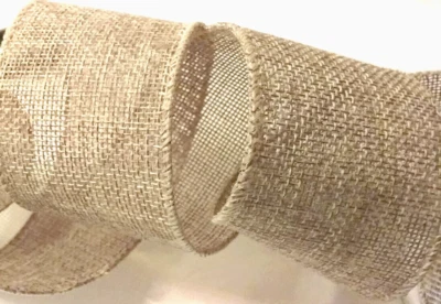 Arpillera Natural 2" por 3 yardas Rico Beige Cinta con Cable Otoño Granja Todos los Días Foto 1 de 4