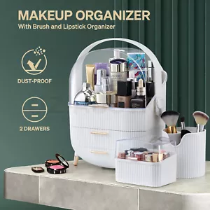 Makeup Organiser Drawer Storage Case w/Brush Jewellery Box Stand Cosmetic Holder - Picture 1 of 11