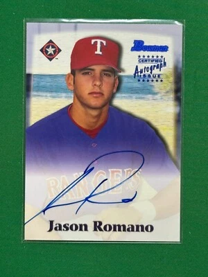 2000 Bowman Baseball Autographs Blue Foil Parallel #JR Jason Romano - Image 1 of 2