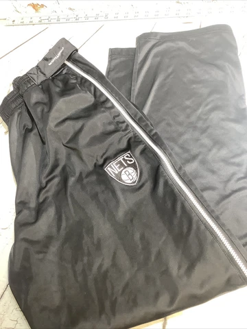 Mens NBA Zipway side Zip Athletic Active New Jersey Nets Pants Size 2XL Black Cover