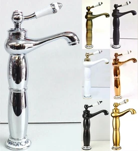 Estilo Vintage Estilo Cromado Acero con Baño de Porcelana Fregadero Mono Bloque Mezclador Grifo - Imagen 1 de 26