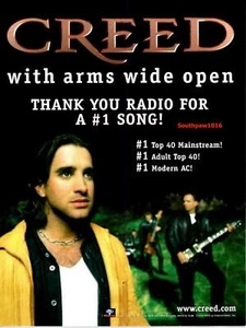 1999 Creed  "With Arms Wide Open" Song Release Promo Industry Ad Reprint - Picture 1 of 1