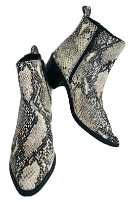 Bota de tornozelo feminina BLONDO Elvina 6M couro genuíno cobra natural impermeável - Imagem 1 de 4