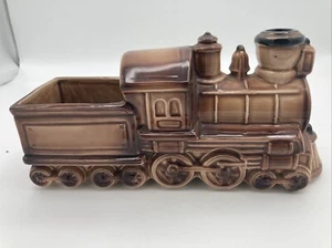 L&M Inc. Vintage Brown porcelain train planter - Picture 1 of 9