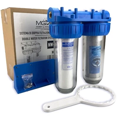 SISTEMA FILTRO ACQUA CARTUCCIA FILTRAZIONE NW-BR10B3 3/4'' 26,16 MM DOPPIO IDRO