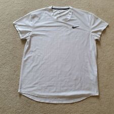 White Nike mens Tennis Top, size large squares pattern Dry Fit Top Sports