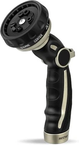 RESTMO Schlauchtülle Heavy Duty, Metall Wasserschlauch Sprüher für Garten, 9 Spra schwarz - Bild 1 von 7