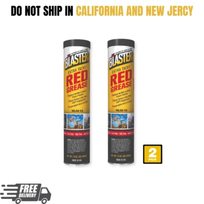 BRANDED 2 PACK - 14 Oz Red Grease Extra Tacky Blaster tube Grease High Temp GR14CHTR