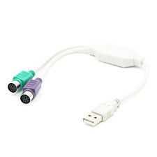 BIGtec USB Auf PS2 Doppel Adapter 30cm - Weiß