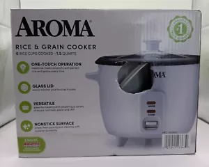 Aroma Artículos para el hogar Aroma 6 tazas cocinados 1,5 cuartos de galón Arrocera One Touch blanca ARC-363NG - Imagen 1 de 4