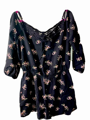 mimi chica one piece shorts jumpsuit long sleeves - Image 1 of 4