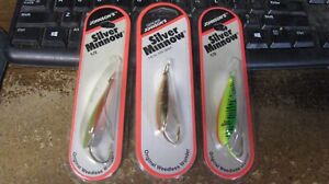 Johnsons "silver minnow", NOS, NIP, 3 ct, 2 sizes, 3 colors, free shipping