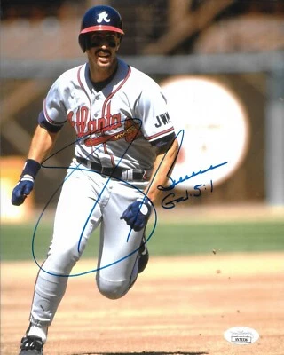 Foto firmada por Sid Bream de los Atlanta Braves 8x10 autografiada JSA Foto 1 de 2