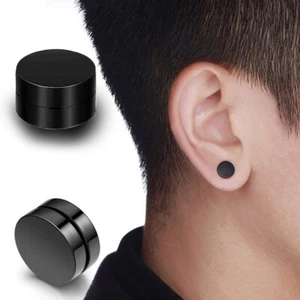 Mens Punk Magnet Magnetic Ear Stud Set Hiphop Non Piercing Earrings Pop Earrings - Picture 1 of 13