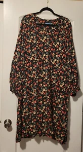 DRAPER JAMES RSVP size 3X Black Red Beige Green Floral Peasant Dress - Picture 1 of 4