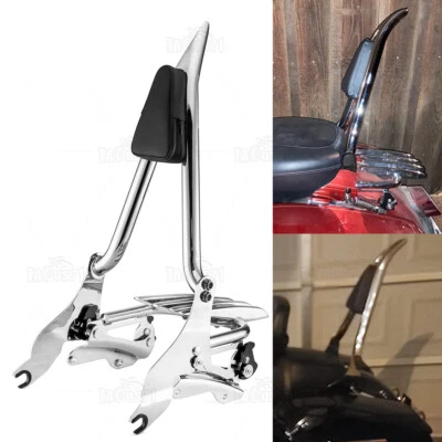 Respaldo cromado barra Sissy para Harley CVO Road King Touring Road Glide 2014-2024 Foto 1 de 4