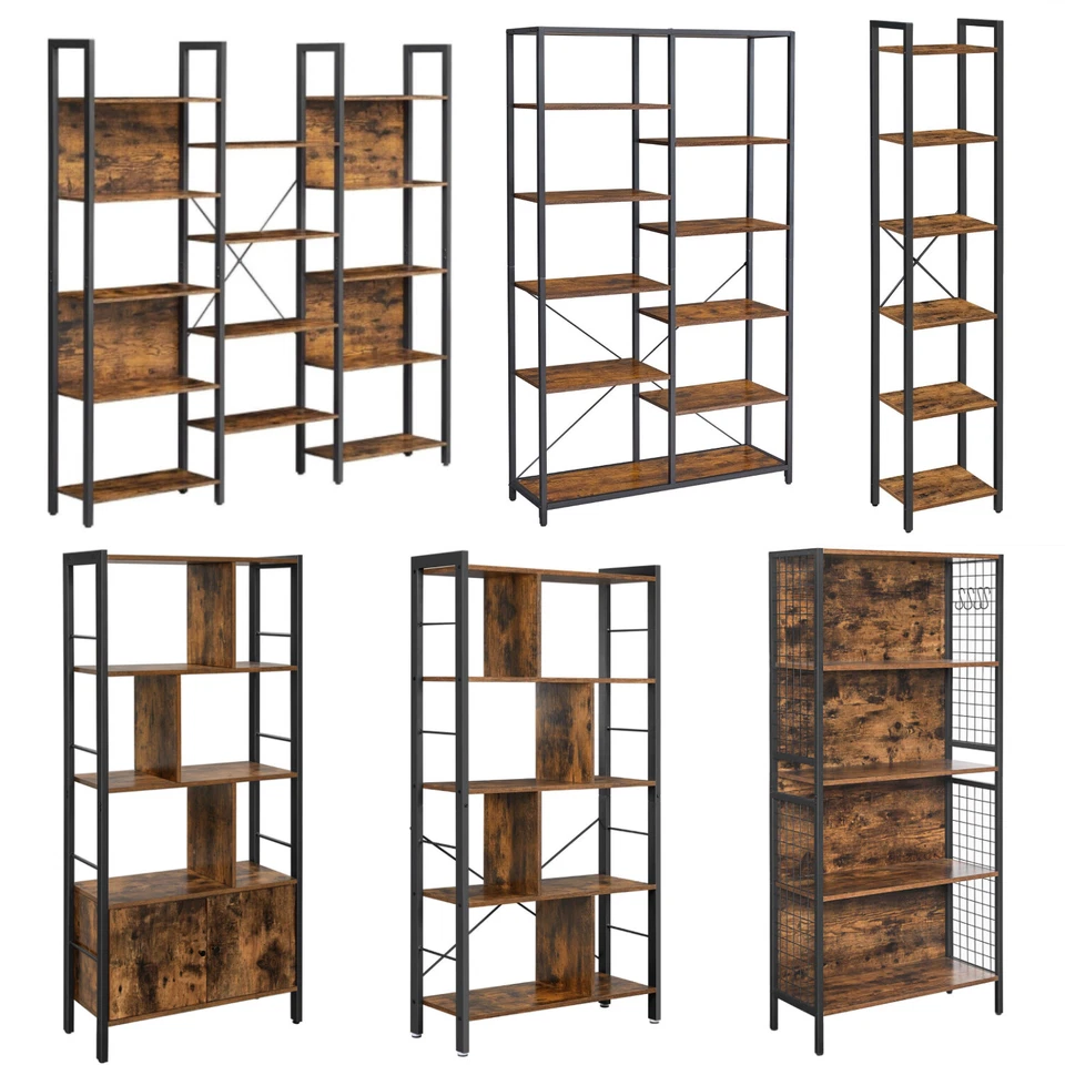 Bücherregal Raumteiler Standregal Bücherschrank Aufbewahrung Retro VASAGLE  - Bild 1 von 2