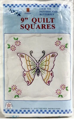 NUEVO 2001 Jack Dempsey Butterfly 733 9" Edredón Cuadrados Para Bordar De Colección 16317 Foto 1 de 2