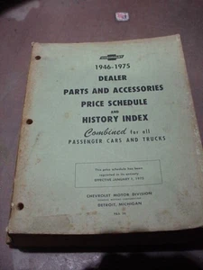 1946-1975 Chevrolet Dealer Parts And Accessories Price Schedule - Bild 1 von 2