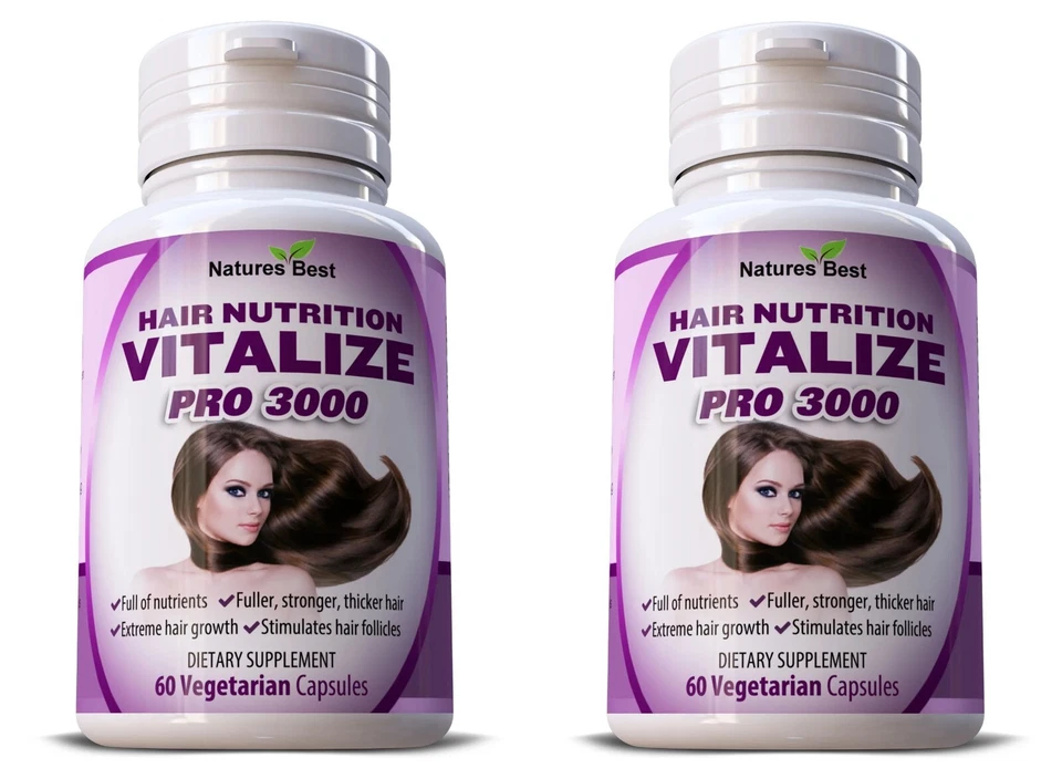 Vitalize Pro 3000 & DHT Blocker Men Women Hair Loss Fast Growth Supplement Combo