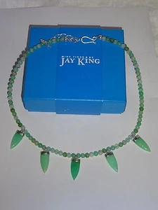 NEU JAY KING echt AUSTRALISCHER Chrysopras Stein STERLINGSILBER HALSKETTE MG - Bild 1 von 3