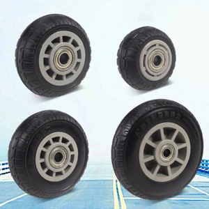 Solid Rubber Silent Wheel Heavy Duty Caster 4/5/6/8 inch Trolley Trailer Wheels - Picture 1 of 8