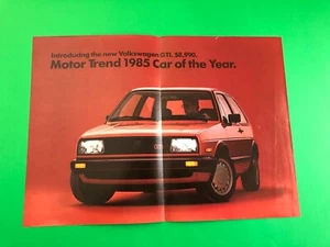 1985 VOLKSWAGEN GOLF GTI VW ORIGINAL PRINT AD ADVERTISEMENT 2 PAGE - Picture 1 of 2