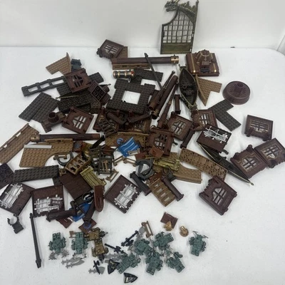 Lot  Mega Bloks Dragons Castle Ship Replacement Mini Figs Flags Parts & Pieces - Image 1 of 4